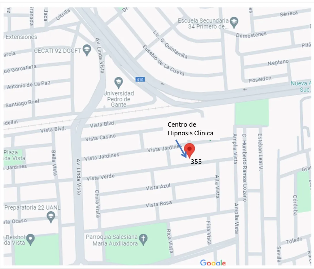 Ubicación de la Clínica de Hipnosis en Guadalupe, Nuevo León